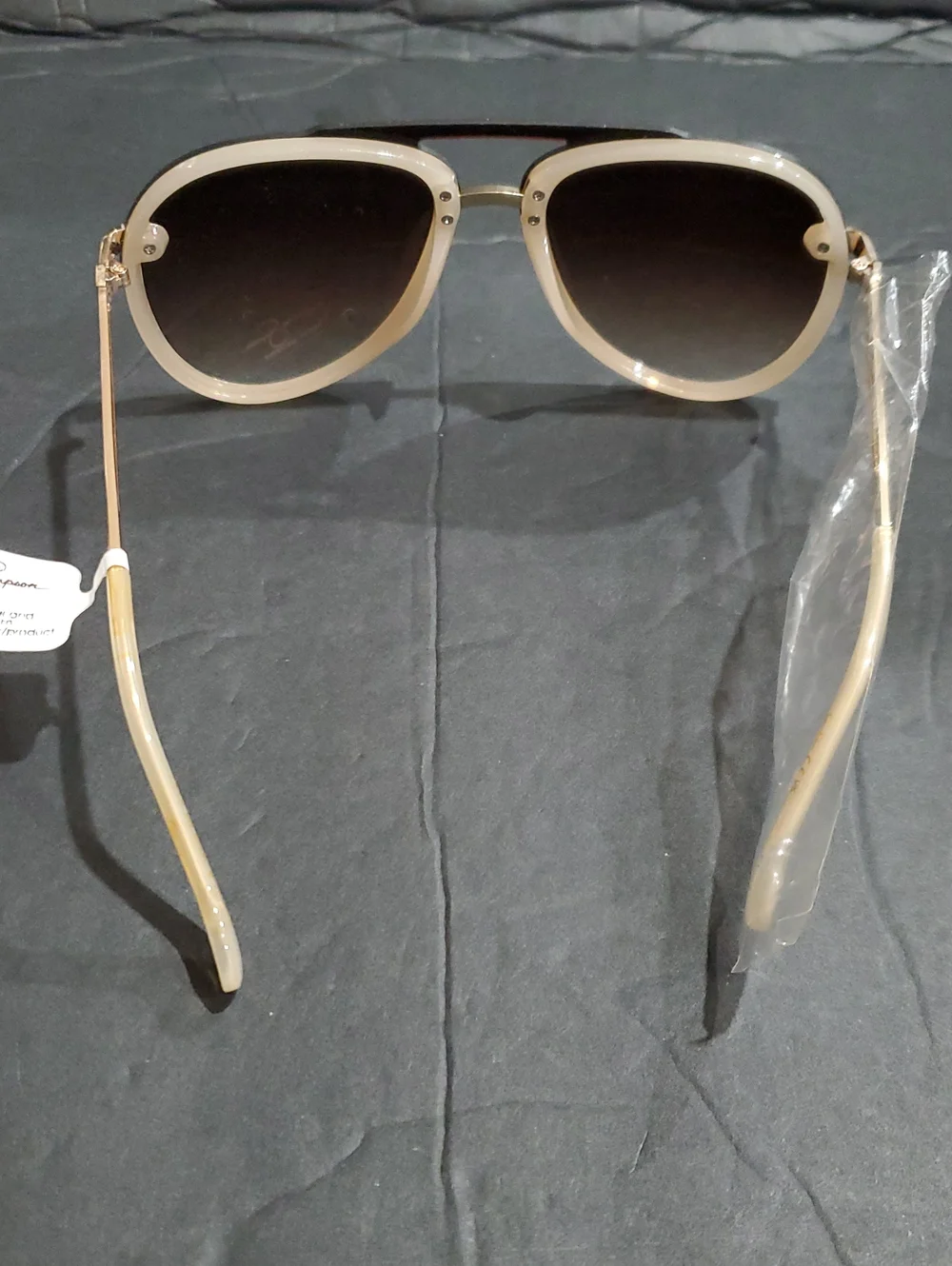 Jessica Simpson j6195 nude rimless brown‎ fade gradient aviator style sunglasses